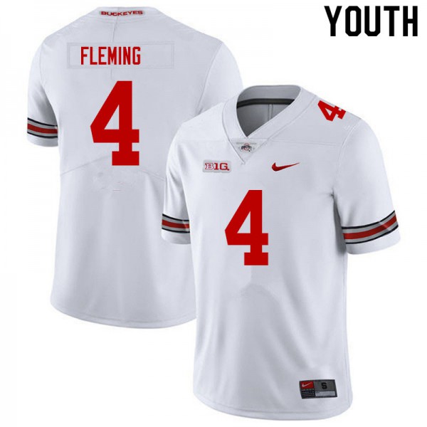 Ohio State Buckeyes #4 Julian Fleming Youth College Jersey White